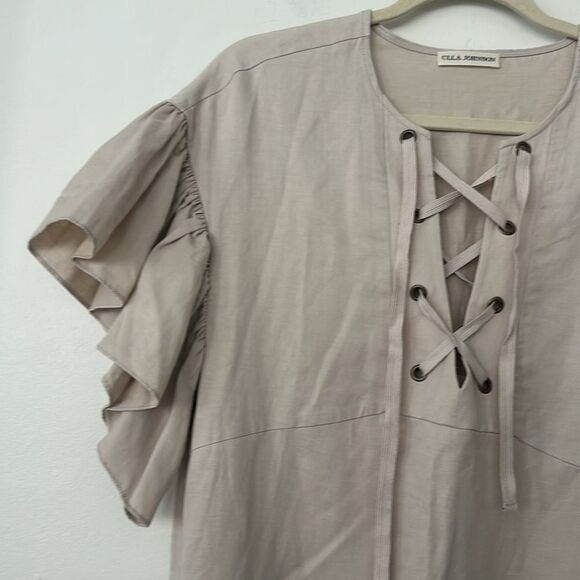 Ulla Johnson Linen Blend Marianne Knee Length Dress 4 - Picture 3 of 8